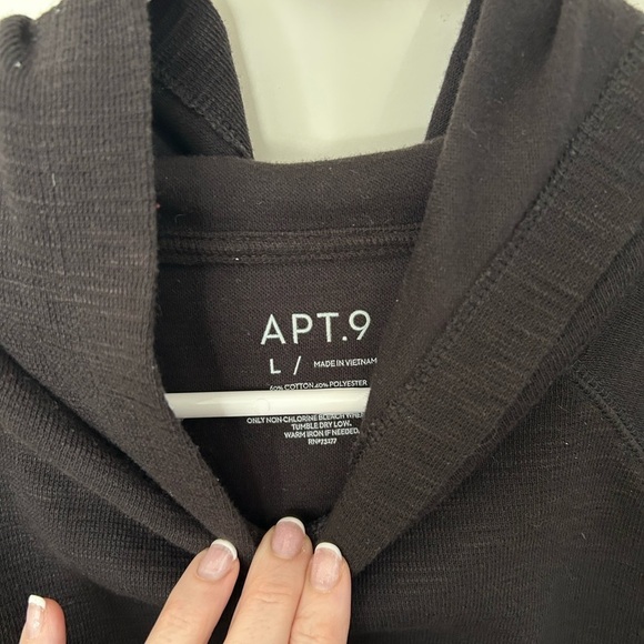 Apt. 9 Black Sweatshirt with Hood - Picture 2 of 3